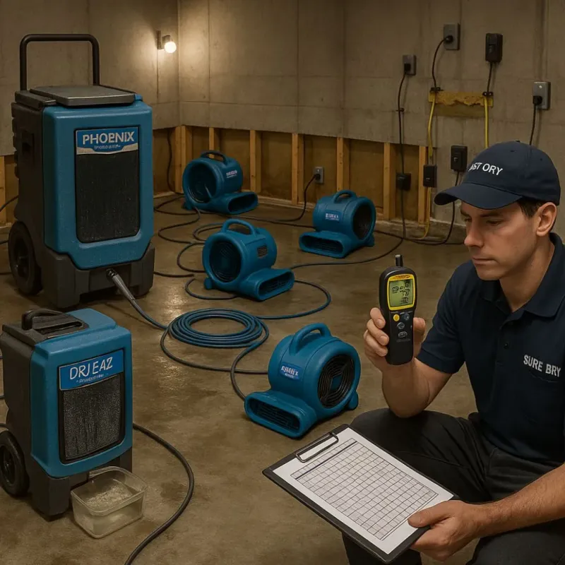 Structural Drying and Dehumidification process in Arnaudville, LA